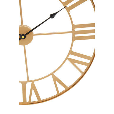 Genova 60cm Dia Large Gold Metal Wall Clock
