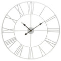 80cm Dia Silver Metal Roman Numeral Wall Clock | Genova