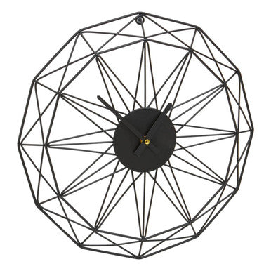 Genova 40cm Dia Small Black Metal Wall Clock