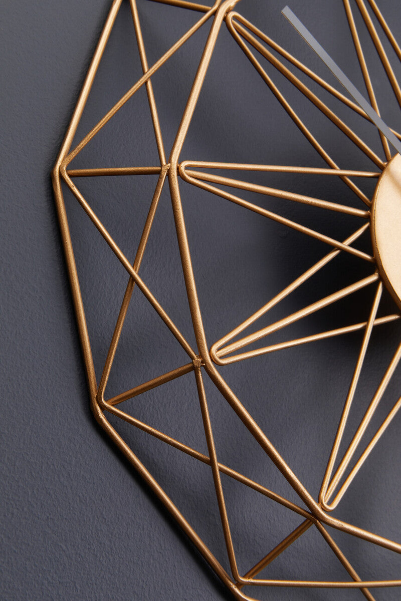 Genova 40cm Dia Small Gold Metal Wall Clock