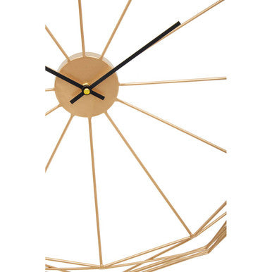 Genova 60cm Dia Geometric Gold Metal Wall Clock