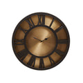 41cm Dia Black and Antique Gold Small Wall Clock | Mateo