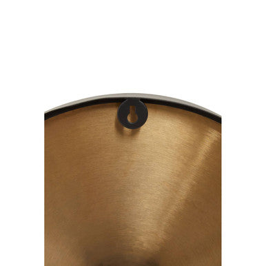 Mateo 41cm Dia Black and Antique Gold Small Wall Clock