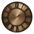 51cm Dia Black and Antique Gold Large Wall Clock | Mateo