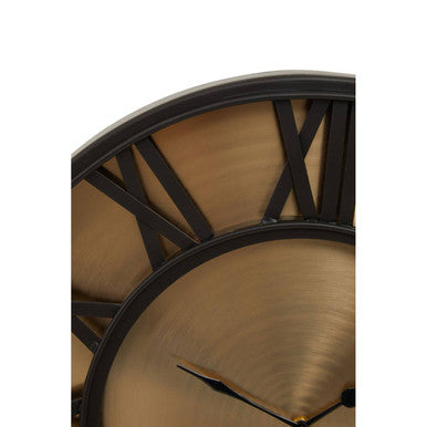 Mateo 51cm Dia Black and Antique Gold Large Wall Clock