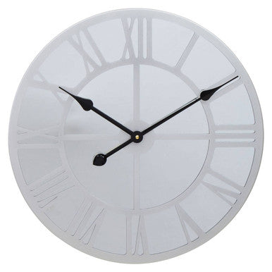 Kent 50cm Dia Silver Mirrored Wall Clock