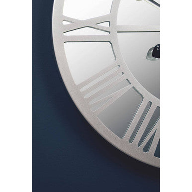 Kent 50cm Dia Silver Mirrored Wall Clock