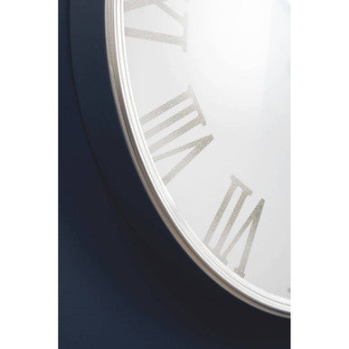 60cm Dia White and Silver Wall Clock | Kent