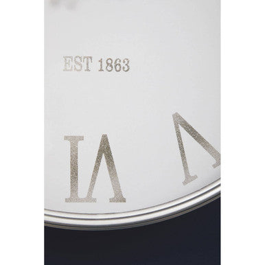 60cm Dia White and Silver Wall Clock | Kent