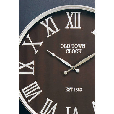 Kent 60cm Dia Black and Silver Wall Clock