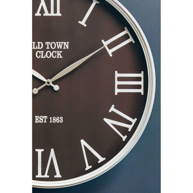 Kent 60cm Dia Black and Silver Wall Clock
