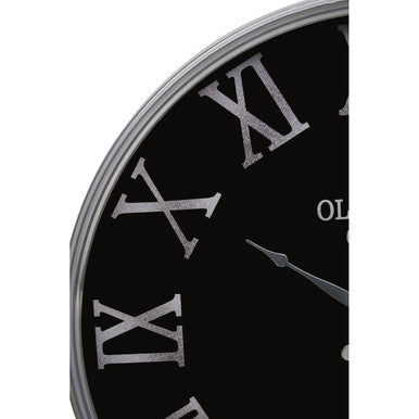 Kent 60cm Dia Black and Silver Wall Clock