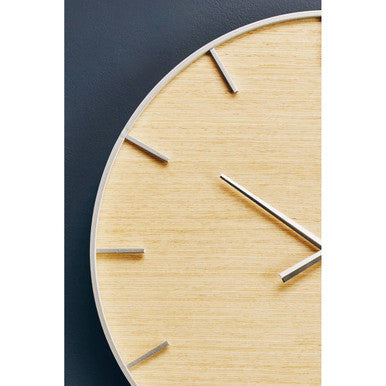 Kent 60cm Dia Silver and Natural Wall Clock