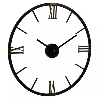 Kent 70cm Dia Round Black Metal Wall Clock