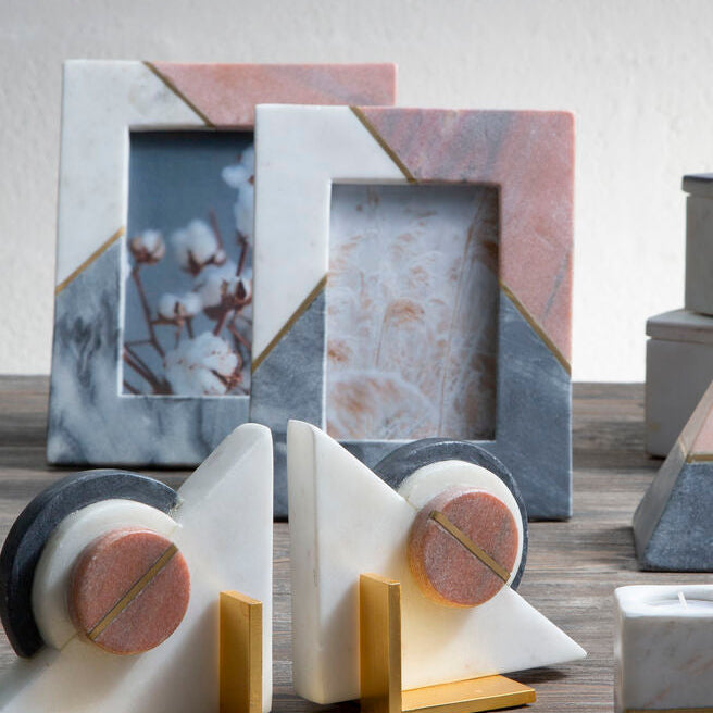 Large Tri Colour Marble 5In X 7In Photo Frame | Kira