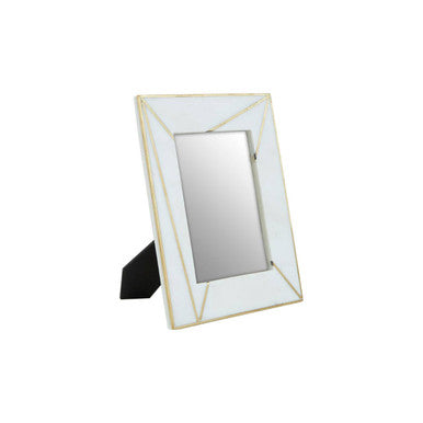 Sena White Marble with Gold Inlay 5x7 Photo Frame