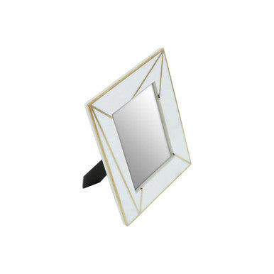 Sena White Marble with Gold Inlay 5x7 Photo Frame