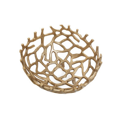 Prato Small Gold Finish Coral Effect Bowl