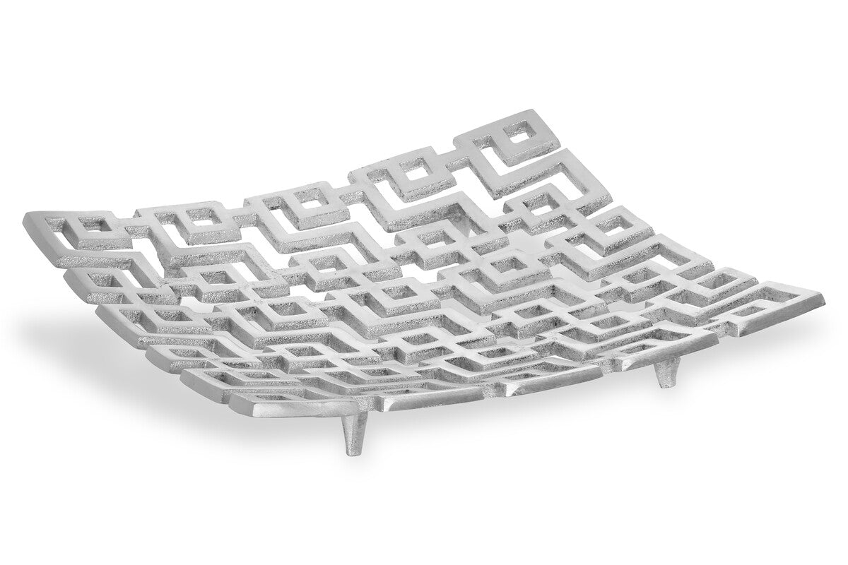 Delphi Small Plate in Silver Finish