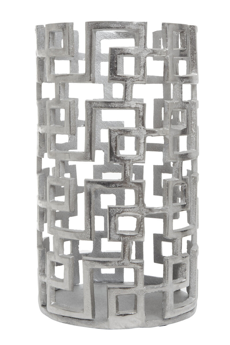 Delphi Large Candle Holder in Silver Finish
