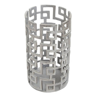 Delphi Large Candle Holder in Silver Finish