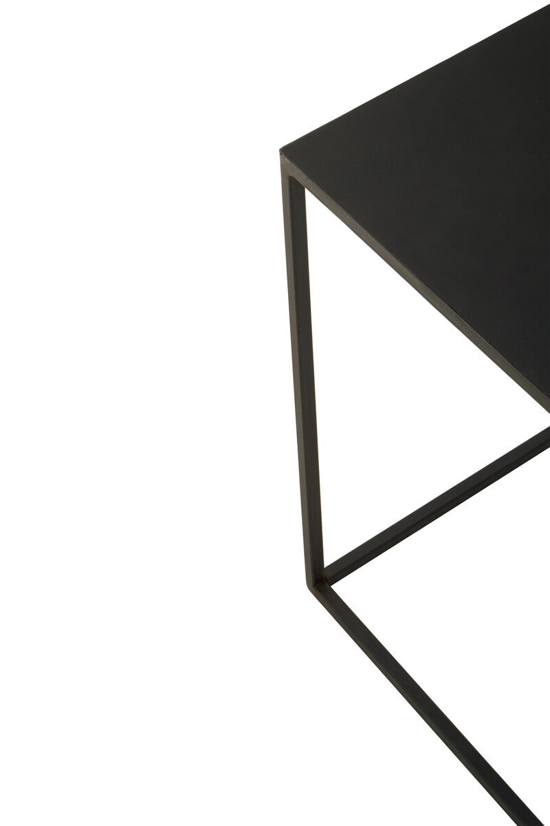 Three Piece Black and White Ombre Coffee Table Set with Slim Metal Frame, Ramus