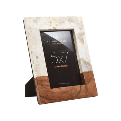 Marble and Acacia 5In X 7In Large Photo Frame | Oleena