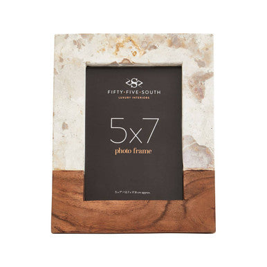 Marble and Acacia 5In X 7In Large Photo Frame | Oleena