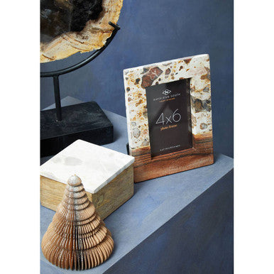 Marble and Acacia 5In X 7In Large Photo Frame | Oleena