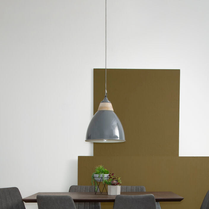 Oslo Large Grey Bell Shaped Pendant Light