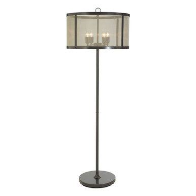 Hampstead Black Finish Floor Lamp With Gauze Shade