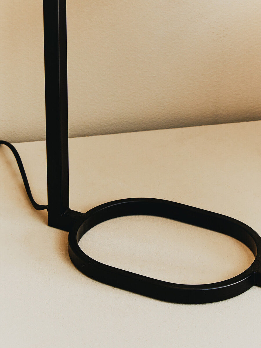 Lara Black Metal Table Lamp with Grey Shade
