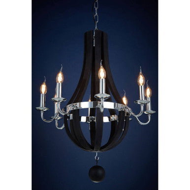 Kensington Townhouse Black 8 Bulb Curved Chandelier