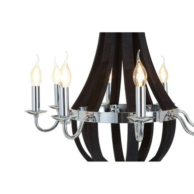 Kensington Townhouse Black 8 Bulb Curved Chandelier