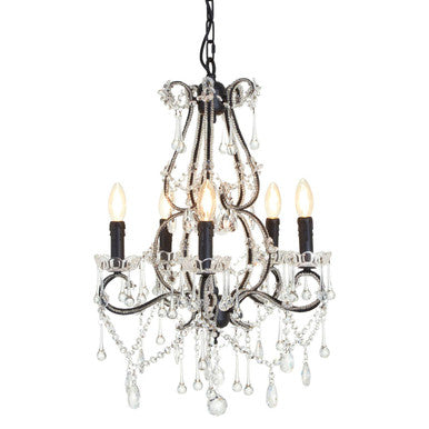Kensington Townhouse 5 Bulb Crystal Glass Chandelier