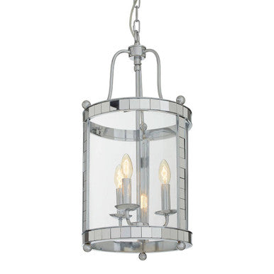 Kensington Townhouse 3 Bulb Chrome and Glass Pendant Light