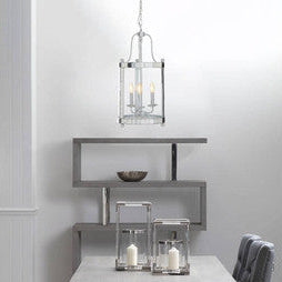 Kensington Townhouse 3 Bulb Chrome and Glass Pendant Light