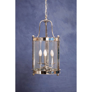 Kensington Townhouse 3 Bulb Chrome and Glass Pendant Light