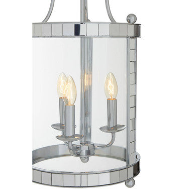 Kensington Townhouse 3 Bulb Chrome and Glass Pendant Light