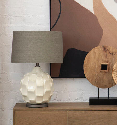 Usha Table Lamp With Grey And Brown Shade