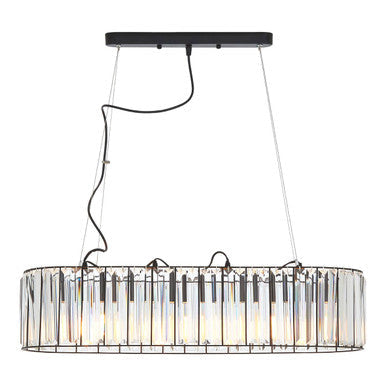 Akiko Black Metal and Glass 4 Bulb Pendant Light