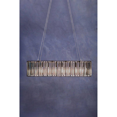 Akiko Black Metal and Glass 4 Bulb Pendant Light