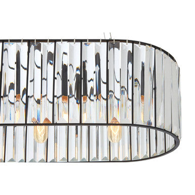 Akiko Black Metal and Glass 4 Bulb Pendant Light