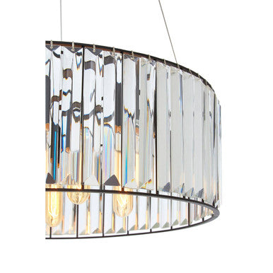 Akiko Black Metal and Glass 5 Bulb Ceiling Light
