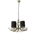 Antler Black and Silver Metal 4 Shade Chandelier with Antler Design