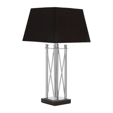 Hoffmann Nickel Finish and Black Shade Table Lamp