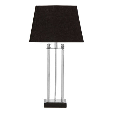 Hoffmann Nickel Finish and Black Shade Table Lamp