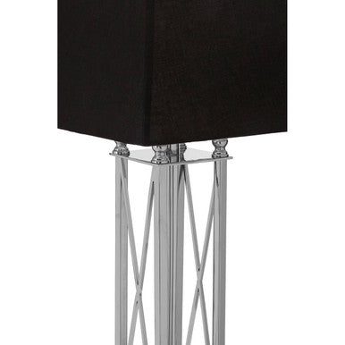 Hoffmann Nickel Finish and Black Shade Table Lamp
