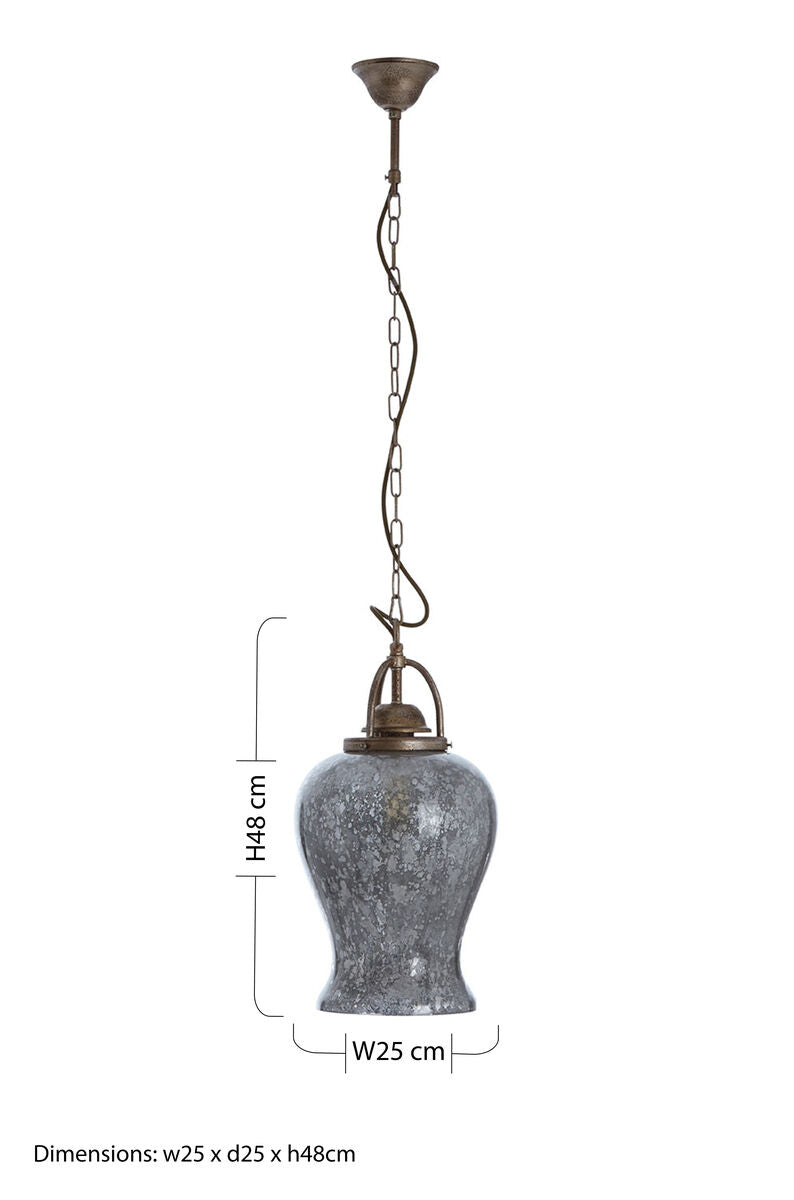Terina Antique Silver Finish Pendant Light.