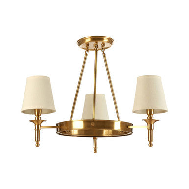 Zina Copper Finish 3 Arm Chandelier